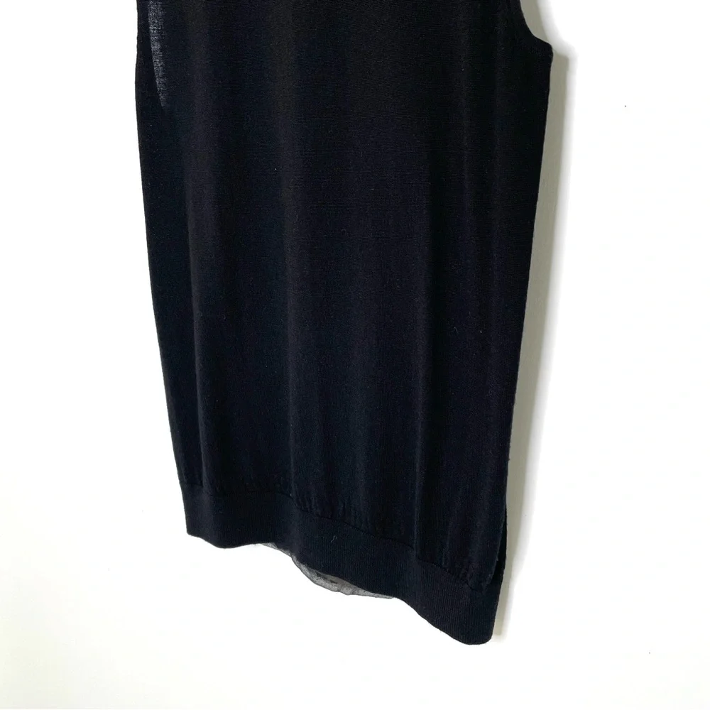 Statement Top | Tory Burch Sequin Embroidered Sleeveless Silk Fine Knit Sweater